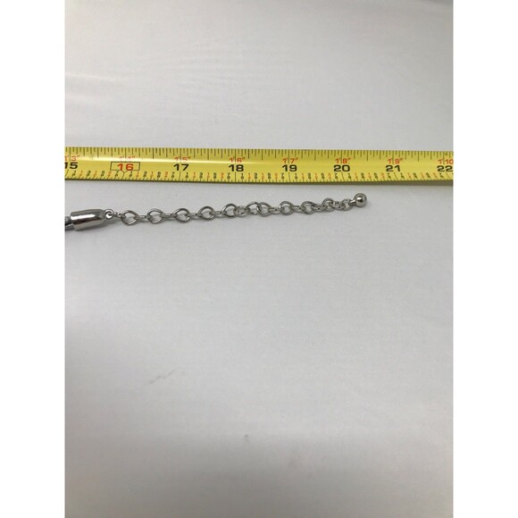 CHICO'S MultiStrand Pendant Necklace Silver Tone Clear Crystal Translucent Glass - Picture 10 of 10